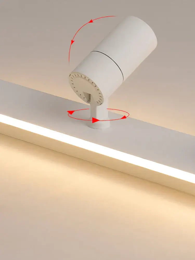 White cylindrical adjustable head track lighting fixture for modern black metal led ceiling lamp decorbites ceiling light