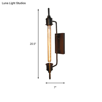 DecorBites™ DecorBites™ Modern Black Metal Linear Wall Sconce with 1 Light for Front Door