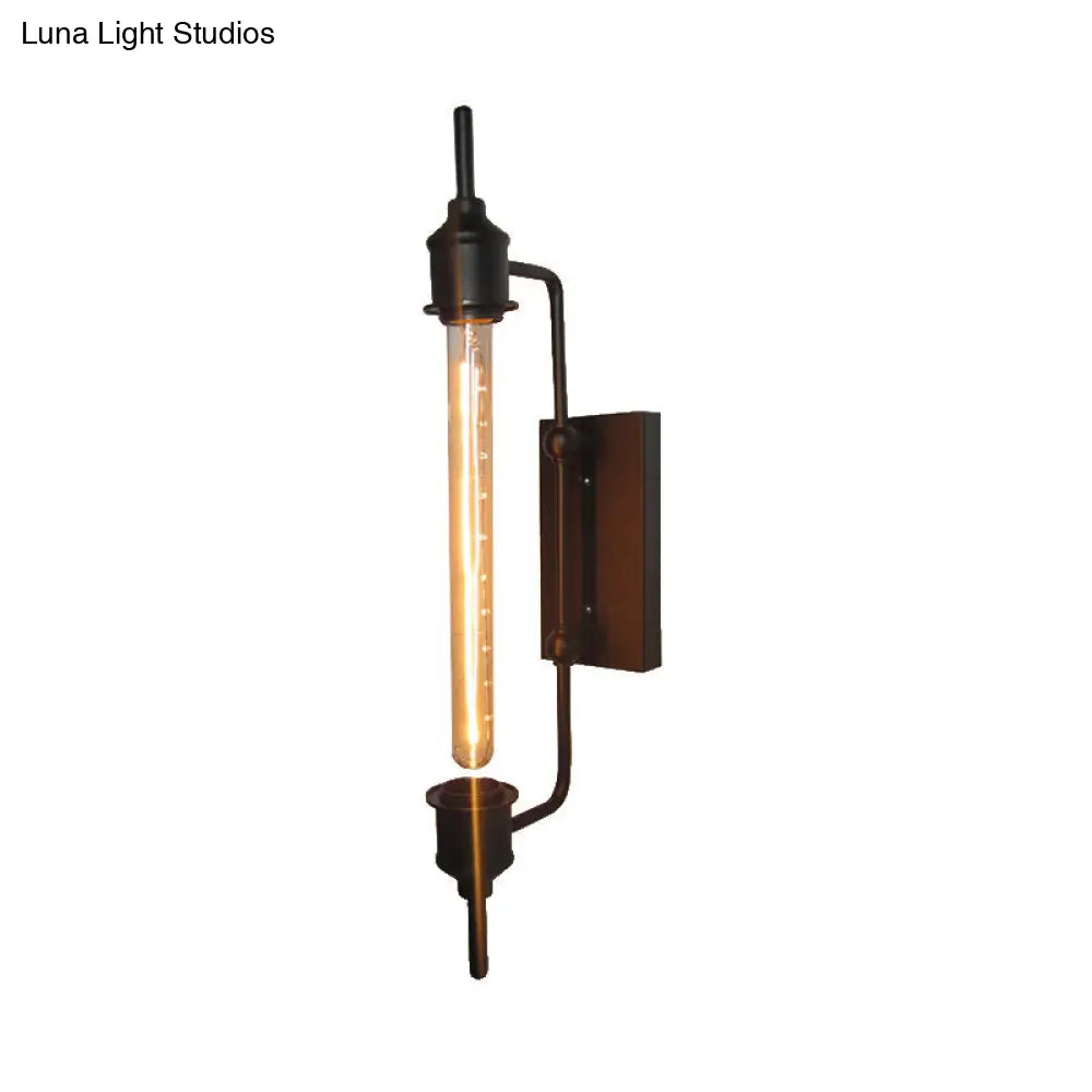 DecorBites™ DecorBites™ Modern Black Metal Linear Wall Sconce with 1 Light for Front Door