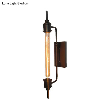 DecorBites™ DecorBites™ Modern Black Metal Linear Wall Sconce with 1 Light for Front Door