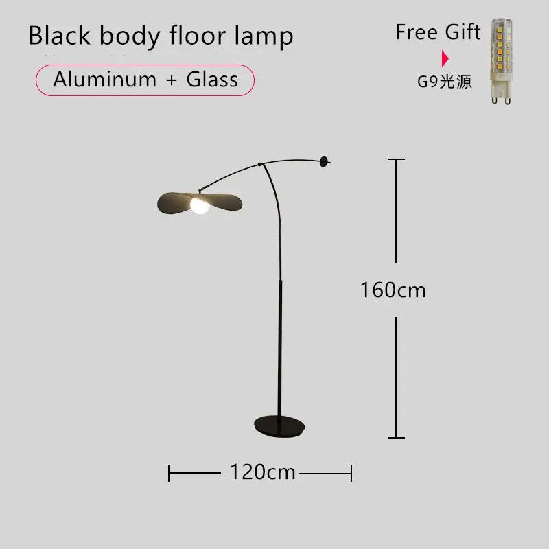 Modern black metal long arm floor lamp with sleek aluminum and glass construction for living room decorbites adjustable long use