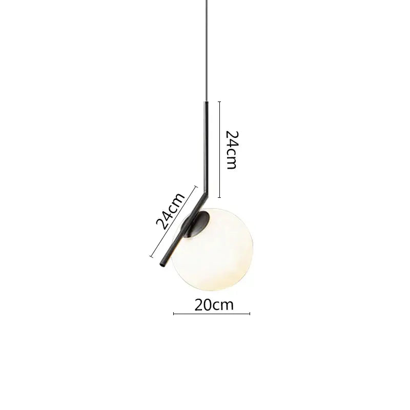 Minimalist black metal ring pendant light with frosted glass globe shade ideal for modern dining room lighting