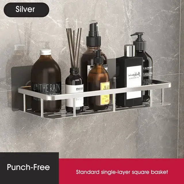 Modern black metal tiered bathroom corner shelves with silver metal shower caddy grid design for decorbites bathroom storage