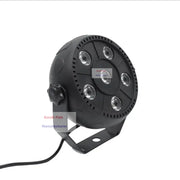 Modern black mini led flat par lights with five silver lights arranged in a circular pattern for party room use