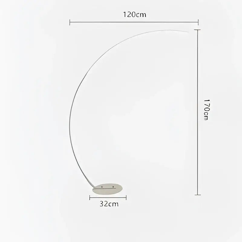 Modern black minimalist arc floor lamp with sleek metallic finish and dimmable led for living room use