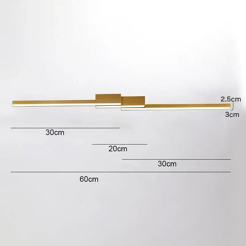 Modern gold-toned linear wall sconce with sleek minimalist design and integrated led lighting for ceiling light decorbites led ceiling