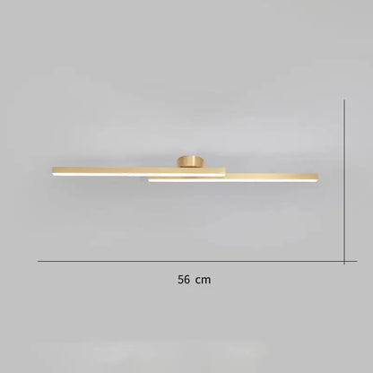 Modern gold-toned decorbites led ceiling light with two horizontal bars for living room decor and minimalist style