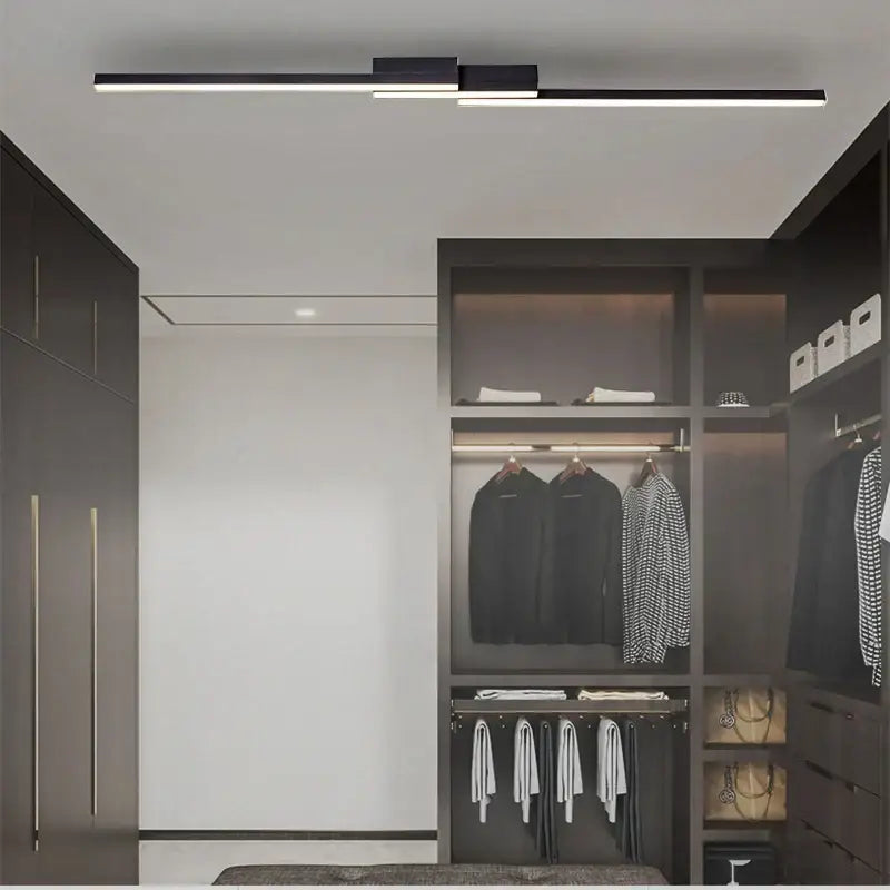 Modern black minimalist led ceiling light with sleek linear design for living room decor by decorbites led ceiling light