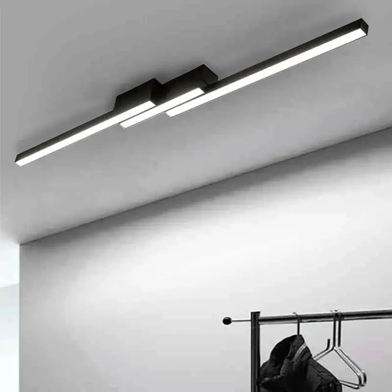 Modern black minimalist led ceiling light with two illuminated strips for living room decorbites led ceiling light design