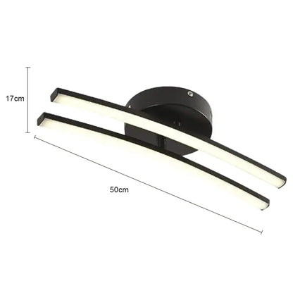 Modern black minimalist led ceiling light with two horizontal illuminated bars for living room decorbites led ceiling light