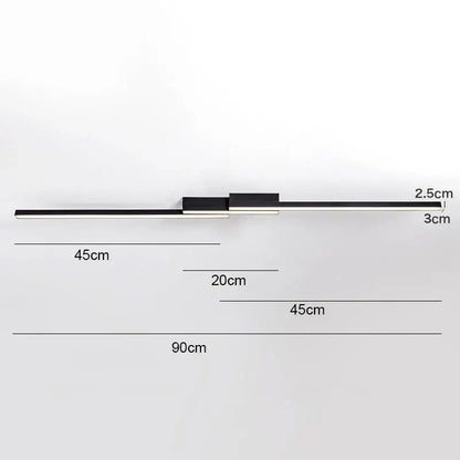Modern black and white linear led ceiling light with minimalist design for living room decor by decorbites