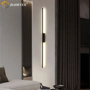 Modern black minimalist led strip wall lamp with sleek vertical design and warm led light for living room decorbites wall lamp