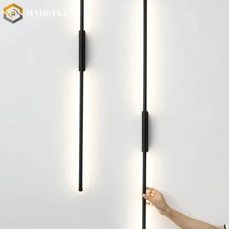 Modern black minimalist led strip wall lamp with sleek vertical design for living room decorbites led strip wall lighting