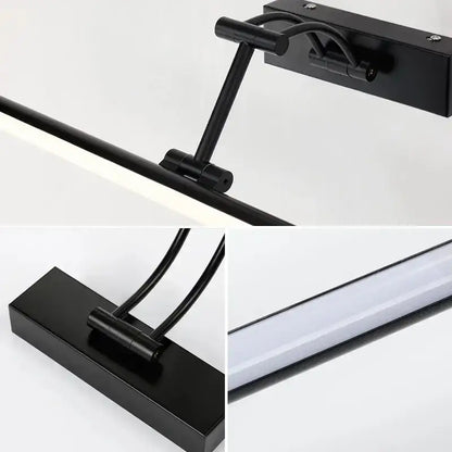 Black metal wall lamp with sleek modern design and adjustable arm led wall lamp for bathroom vanity lighting
