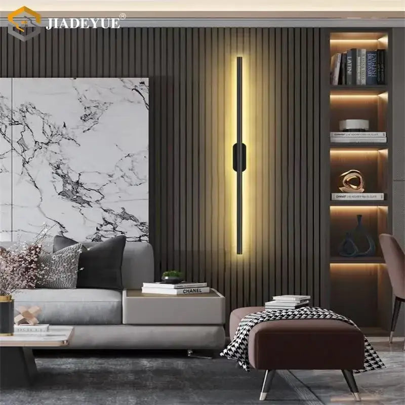 Modern black minimalist led wall lamp with sleek cylindrical body and warm yellow lighting for bedroom decorbites led wall lamp