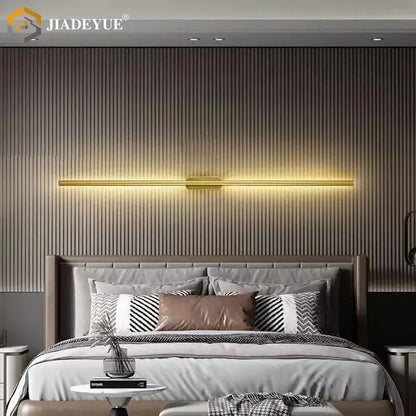 Gold-toned linear wall lamp with sleek modern design decorbites led wall lamp for warm ambient bedroom lighting