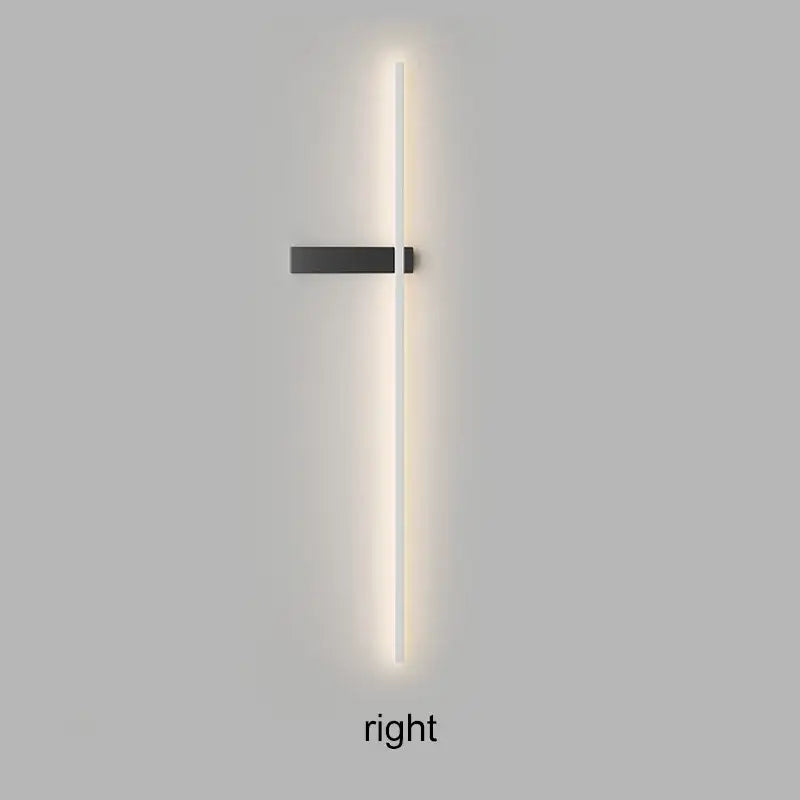 Modern black minimalist led wall lights featuring a sleek vertical decorbites led light tube with matte black bracket