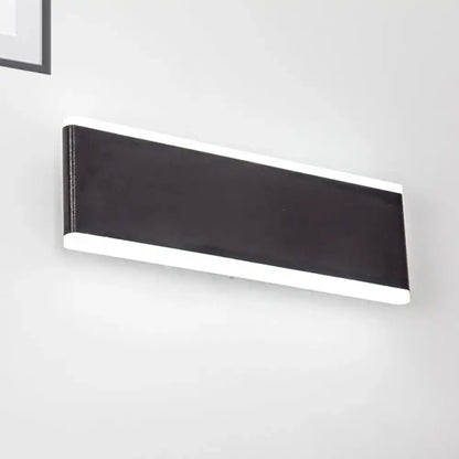 Modern black minimalist rectangle wall light fixture with sleek design for dining room maximum bulb wattage included