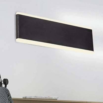 Modern black minimalist rectangular wall light fixture with soft white led illumination and maximum bulb wattage for dining room
