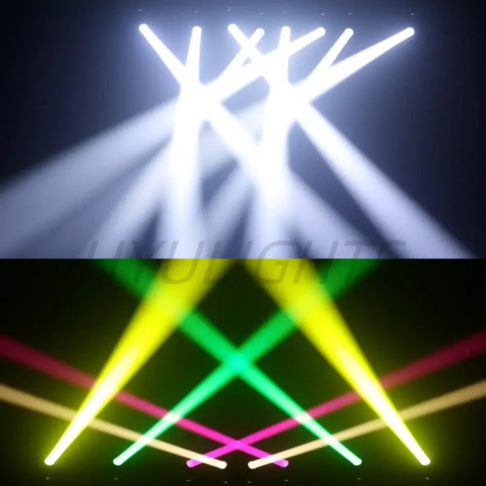 Modern black moving head light spotlight with lcd projecting bright white and multicolored lasers for party room use