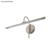 Modern black and nickel led wall lamp with metal shade featuring a brushed nickel wall-mounted design for bathroom vanity use