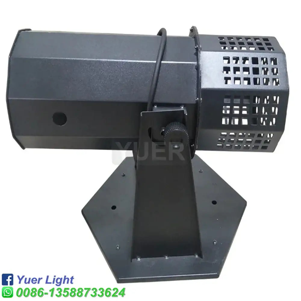 Black industrial-grade modern octagonal rgb confetti cannon stage light with hexagonal base and ventilation grille