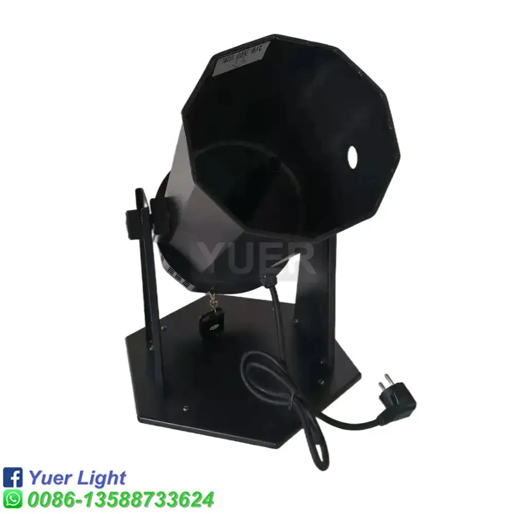 Modern black octagonal 1500w rgb confetti cannon spotlight with sturdy metal stand and power cord for stage use