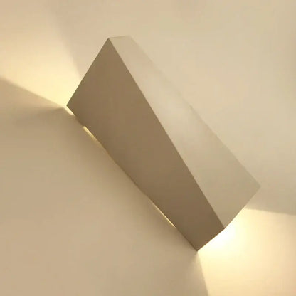 Minimalist off-white rectangular led wall lamp with clean geometric design for modern bedroom decorbites dual head sconce