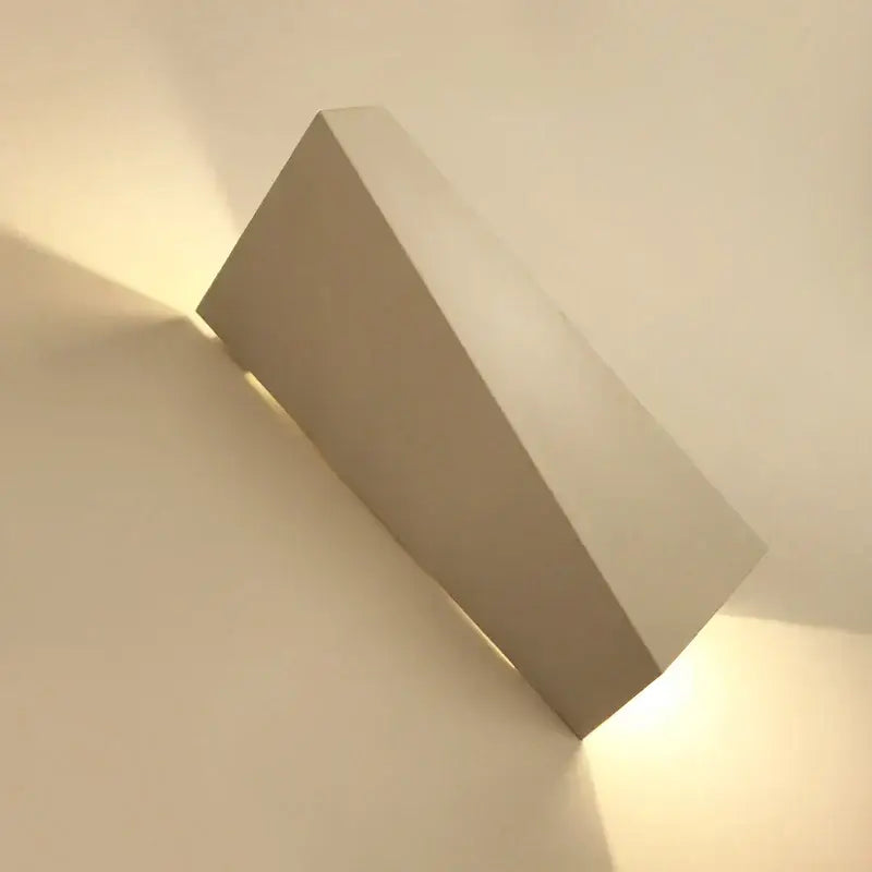 Minimalist off-white rectangular led wall lamp with clean geometric design for modern bedroom decorbites dual head sconce
