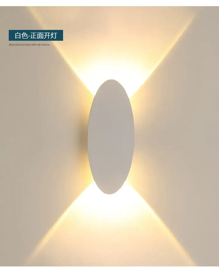 White oval wall light with sleek minimalist design emits warm directional light for decorbites led outdoor porch use