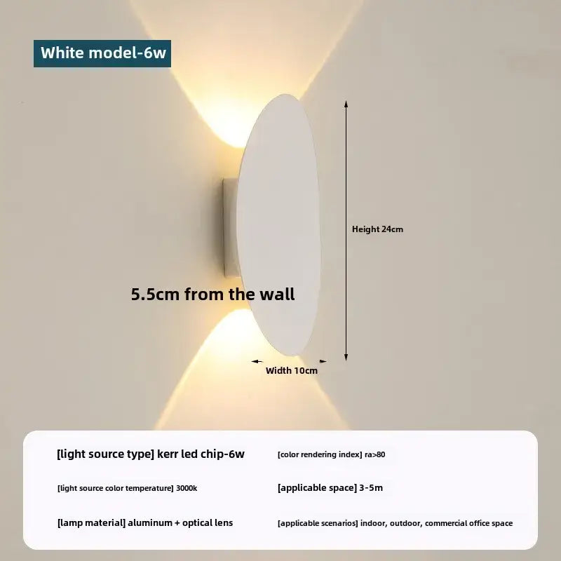 White wall-mounted led sconce with sleek aluminum body and angled beams for decorbites led outdoor porch wall light