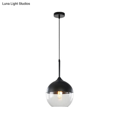 Modern Black Pendant Light Fixture with Clear Glass Cylinder/Mason Jar Design - Perfect for Table Lighting