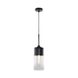 Modern Black Pendant Light Fixture with Clear Glass Cylinder/Mason Jar Design - Perfect for Table Lighting