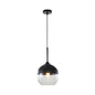 Modern Black Pendant Light Fixture with Clear Glass Cylinder/Mason Jar Design - Perfect for Table Lighting