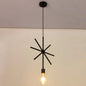 Modern Black Pendant Light Fixture with Iron Flower/Square/Round Frame - Ceiling Lamp over Table