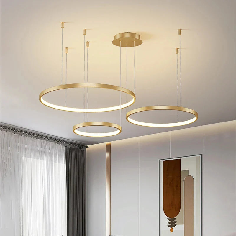 Modern Black Pendant Light for Living Room - Dimmable - Chandelier