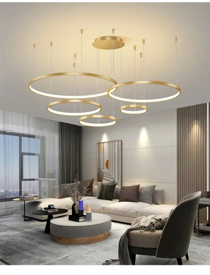 Modern Black Pendant Light for Living Room - Dimmable - Chandelier