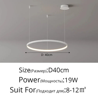 Modern Black Pendant Light for Living Room - Dimmable - White 40cm / Dimmable With Remote - Chandelier