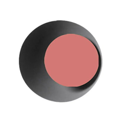 A sleek black and pink circular circle sconce light fixture with soft rose pink blush for bedroom wall lighting