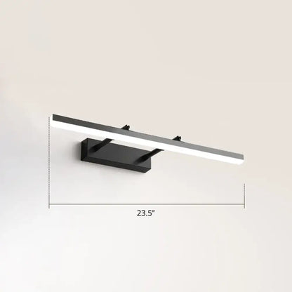 Modern black pivoting bar led wall mount lamp with sleek rectangular design and integrated light bar for bedroom vanity