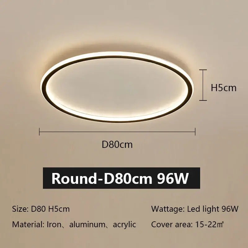 Modern black decorbites led ceiling lamp with oval shape, sleek frame, and diffused acrylic panel, dimmable for living room