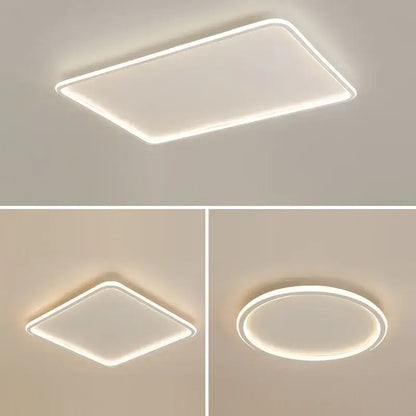 Modern black rectangular decorbites led ceiling lamp with sleek frame and dimmable soft glow for living room decor