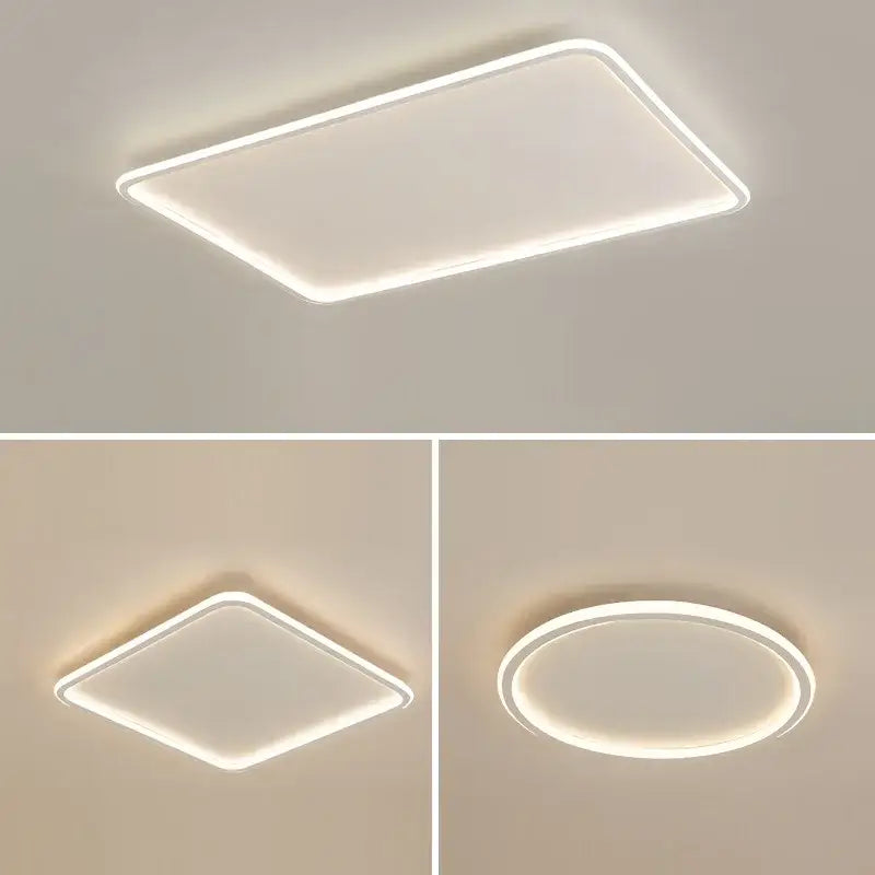 Modern black rectangular decorbites led ceiling lamp with sleek frame and dimmable soft glow for living room decor
