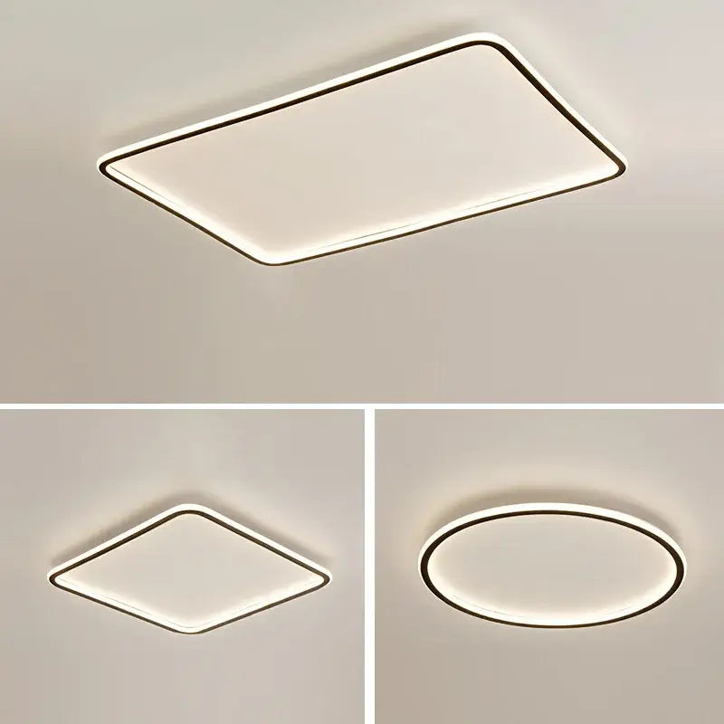 Modern black rectangular decorbites led ceiling lamp with a sleek frame and soft white dimmable illumination for living rooms