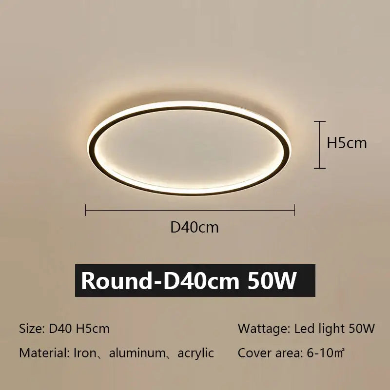 Modern black rectangular decorbites led ceiling lamp with oval-shaped warm white light frame in iron aluminum and acrylic