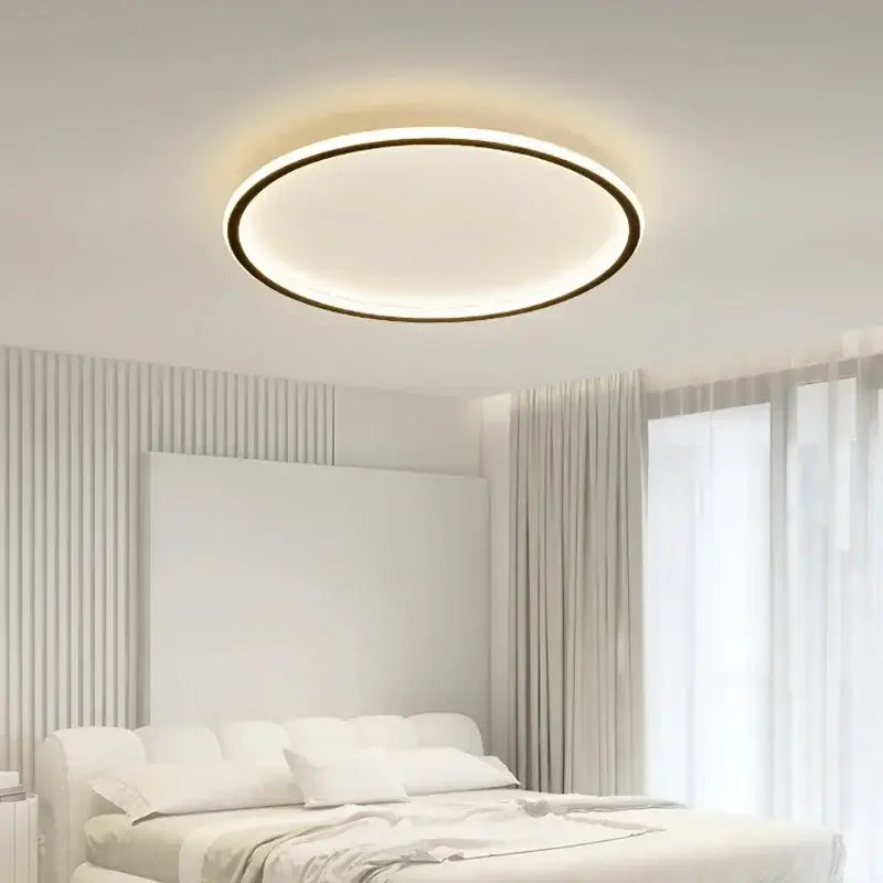 Modern black rectangular decorbites led ceiling lamp with sleek frame and soft white dimmable light for living room decor