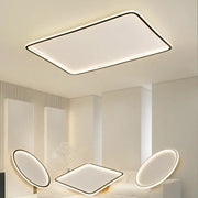 Modern black rectangular decorbites led ceiling lamp with sleek frame and soft white dimmable light for living room decor