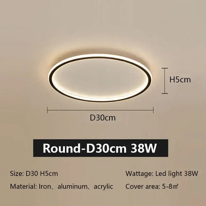 Modern black rectangular decorbites led ceiling lamp with oval iron aluminum frame and warm white acrylic illumination