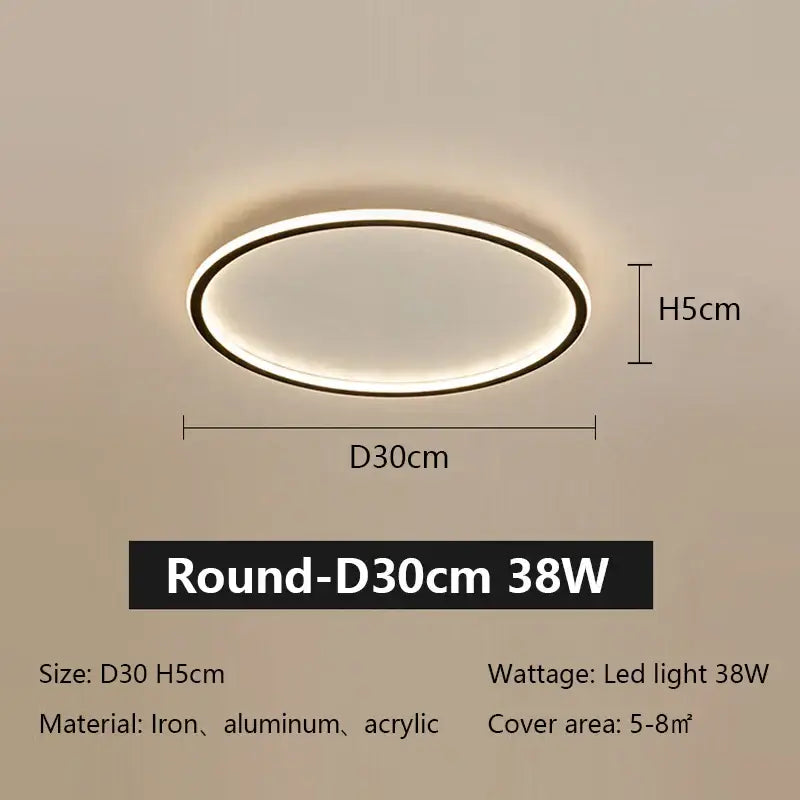 Modern black rectangular decorbites led ceiling lamp with oval iron aluminum frame and warm white acrylic illumination