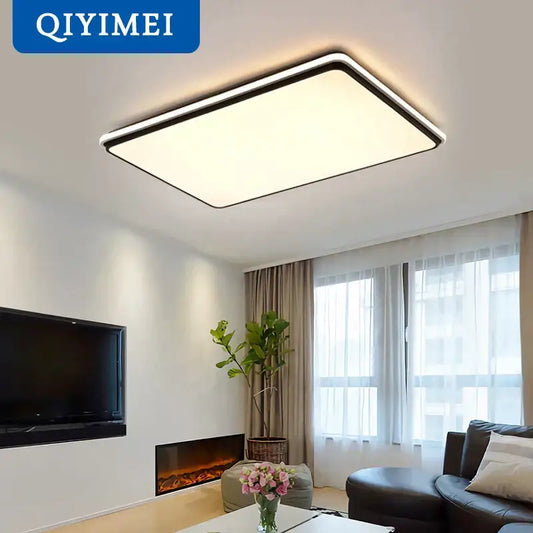 Modern black rectangular led ceiling lamps by qiyimei with sleek frame and soft white illumination for living room decorbites ceiling lamps